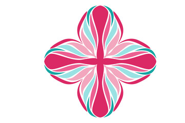 Flower Ornament Border with a design and a transparent background