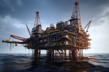  Offshore oil industry in the north sea  - obrazy, fototapety, plakaty