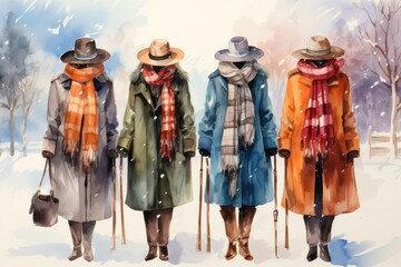 Fototapeta premium Winter Fashion - Generative AI