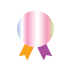pink orange purple ribbon badge design vector illustration eps