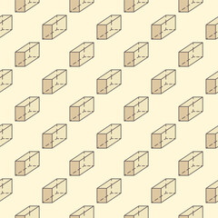 Geometry Education colored pattern with vector parallelepiped symbol seamless background