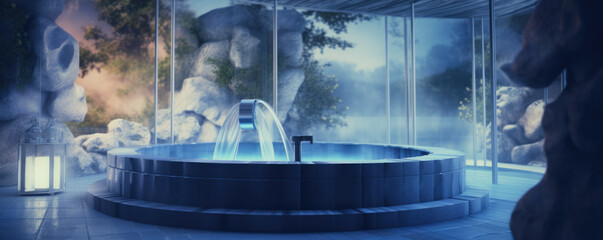 Hot tube in the relaxation centre. generative ai