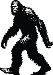 Minimalist Bigfoot Rendering Vector Logo Art - obrazy, fototapety, plakaty