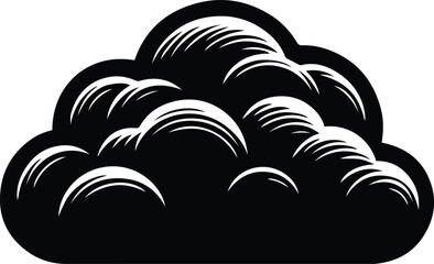 Minimalist Black Cloud Contours Vector Logo Art