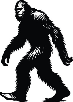Minimalist Bigfoot Rendering Vector Logo Art