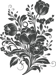 flower bouquet silhouette vector