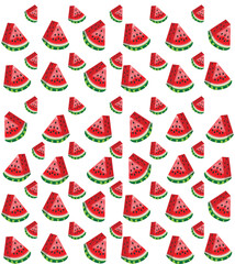 Seamless slice watermelon. Vector illustration. Isolated on a white background