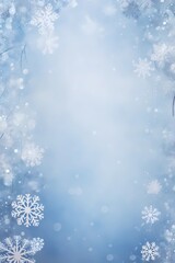 Winter blurred background with white and blue colors. Chrismas background, good for advertising or banners.