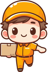 cute package courier vector illustration
