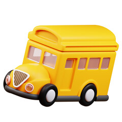 3d school bus.  3d design illustration back to school