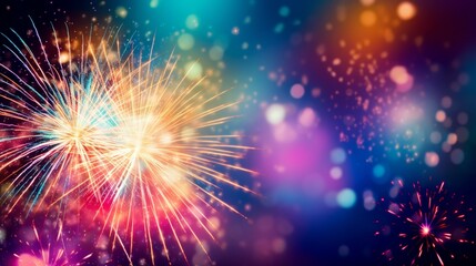 Fototapeta premium fireworks in the night sky generated by AI