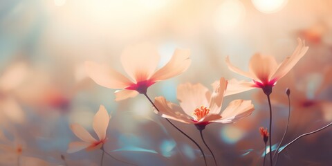 Soft light floral blurred background.