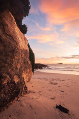 Sunrise on rocks at Broughton Island in NSW