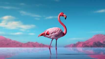 Fototapeta premium pink flamingo bird