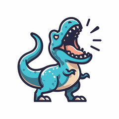 Cute T-rex Roar cartoon Illustration