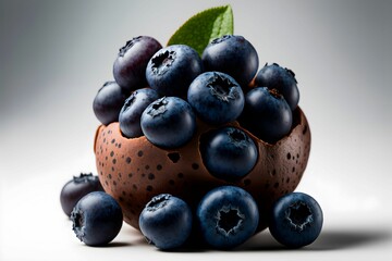 AI-generated illustration of blueberries in the chocolate ball.