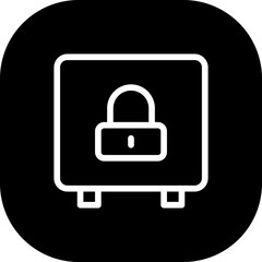 Security box lock security icon with black filled line outline style. box, security, safety, safe, secure, lock, protection. Vector Illustration