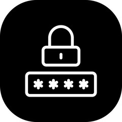 Lock password lock security icon with black filled line outline style. protection, safe, password, security, padlock, safety, lock. Vector Illustration