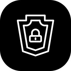 Obraz premium Protection lock security icon with black filled line outline style. protect, protection, shield, safety, technology, concept, secure. Vector Illustration