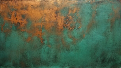 Emerald Green and Copper Foil Texture Abstract Design Inspiration
