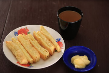 Khari puff biscuit or Kharee Puff pastry is an evergreen accompaniment with chai, Indian snack. 3D Rendering