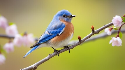 Obraz premium robin perched on a branch generated by AI