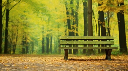 bench in autumn park  generated by AI