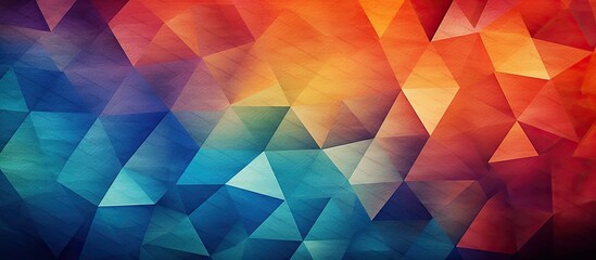 The artful and colourful background wallpaper features a high definition paper texture that highlights the intricate triangle shape texture - obrazy, fototapety, plakaty
