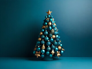 Christmas tree Wallpaper with sparkling stars and snow