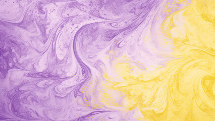 Lemon Yellow and Lavender Swirling Swirls Abstract Pattern