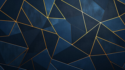 Navy Blue and Gold Geometric Lines Abstract Pattern Background