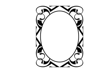 Line Art Ornament Border With Transparent Background