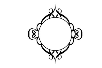 Line Art Ornament Border With Transparent Background