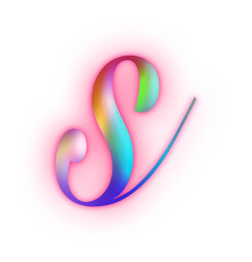 Fototapeta premium s Pink light Alphabet Lowercase