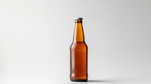 Cold bottle of Beer isolated on a white background