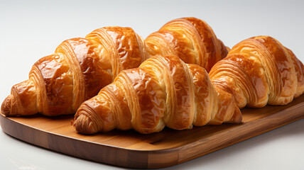 Croissants placed on a white background