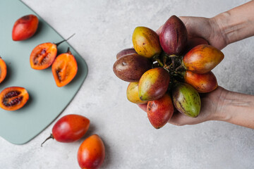 tamarillo fruit (Indonesia : terong belanda). Dutch eggplan