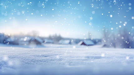 Fototapeta na wymiar 雪が舞い散る静かな雪景色
