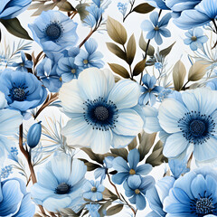 flowers seamless pattern background