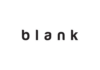 Black and white illustration of the word blank text.