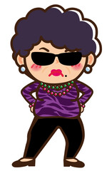 大阪のおばちゃんのコミカルなイラスト