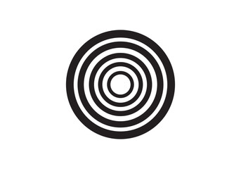 Circle target icon. Vector illustration in black and white colors.