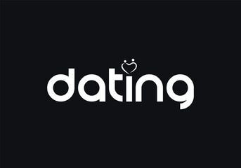 Fototapeta na wymiar Dating word vector lettering. Valentines day typography design.