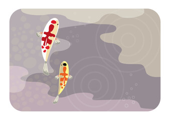 ニシキゴイ イラスト