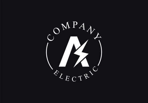 A Letter Lightning Logo Template vector icon Oil, gas and energy logo concept