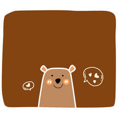 Note paper with blank spaces in the shape of a bear