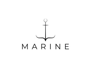 creative anchor line logo design © Nay