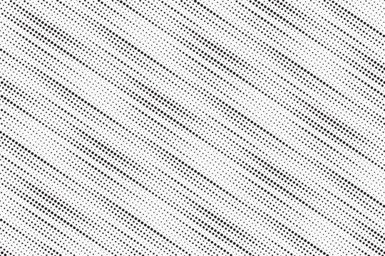 Diagonal, oblique, slanting dots lines, stripes geometric vector pattern. Abstract halftone texture and background. Vector illustration.	