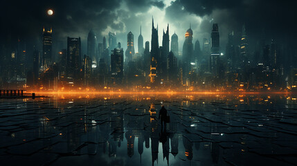 City background from above