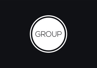 Group Text Vector Template. Abstract text circle design